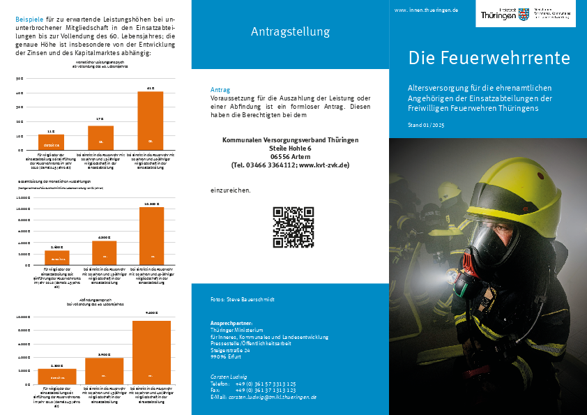 Flyer mit Feuerwehrmann auf dem Cover