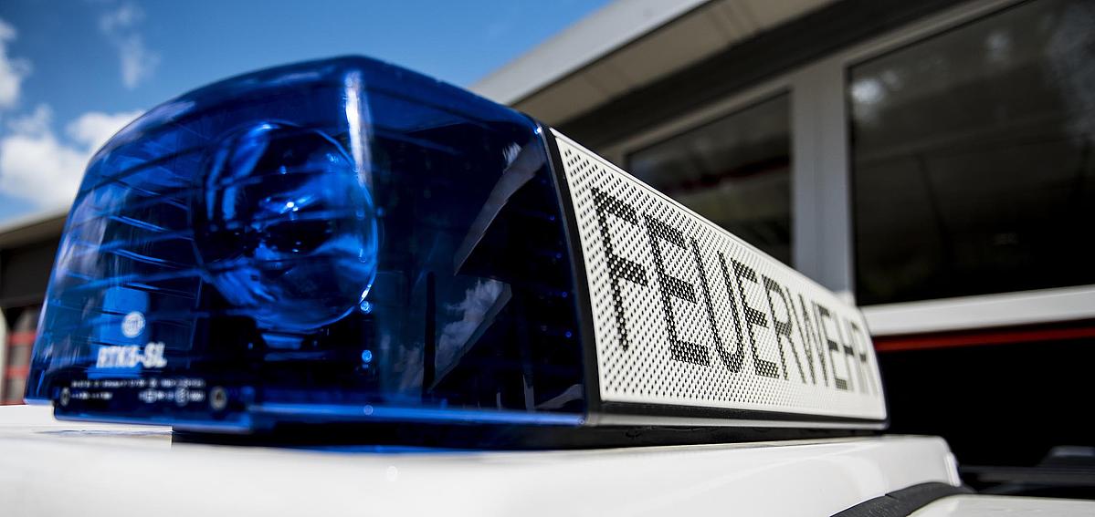 Blaulicht mit dem Schriftzug Feuerwehr