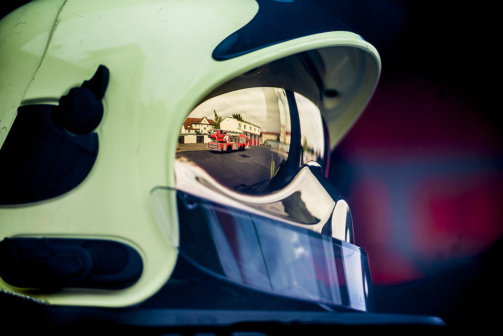 Helm eines Feuerwehrmannes
